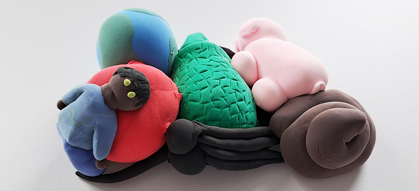 Schwarzes Loch aus Knete erstellt