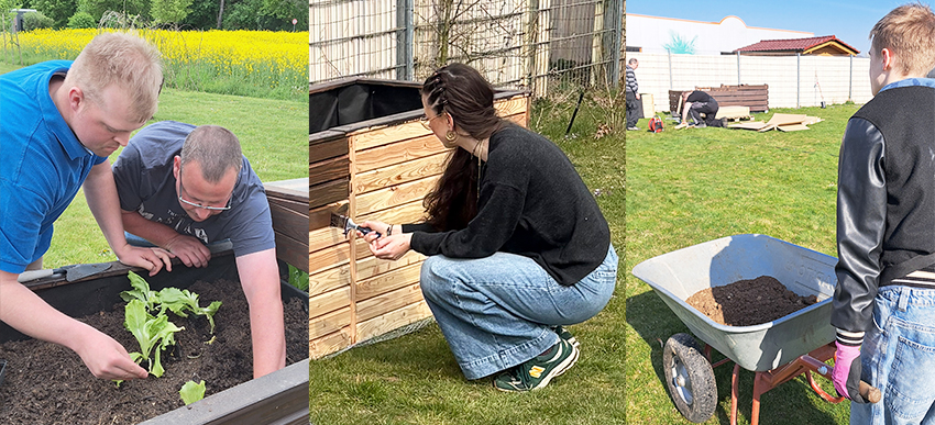 Menschen mit Autismus gestalten einen Garten neu